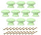 PATIKIL 1-3/8 Inch Knobs, 10 Pcs Round Drawer Dresser Knobs Wood Handles Knobs Drawer Pulls with Screws for Kitchen Cupboard Furniture Door, Green