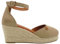 mysoft - 25M152 Espadrillas a zeppa da donna Taupe - Spardi sandali casual in iuta, realizzata in camoscio, piattaforma a 5 corde, per: donna, taupe, 38 EU