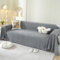 SHANNA Einfarbig Sofa Überwurfdecke 1/2/3/4 Sitzer, Chenille Ganzjährig Nutzbar Sofabezug L Form U Ecksofa Große SofaÜberzug, Vielseitige Sofaüberwurf Couch Überzug Sofa Cover Futonbezug mit Quaste