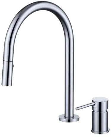 Pull Out Faucet Bathroom Basin Sink Faucet Hot Cold Water Two Function Tall Mixer Tap Crane With Spray Deck Mounted Gold Chrome(Grey)