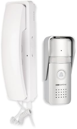 SCS Sentinel, PAF0009, citofono audio cablato, porta con filo di collegamento, 1 giradischi per strada esterna, 1 adattatore di alimentazione