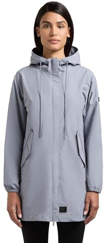 khujo Damen lange Übergangsjacke ultraleichter Kurzmantel mit 2-Wege-Reißverschluss und Umhängetasche Ameti XS-XXL