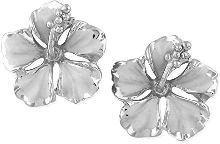 Sterling Silber 1/5,1 cm Hibiskus Ohrstecker by Hawaiian Silber Schmuck
