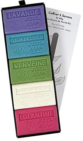 5 Verschiedene Provence Seifen Sheabutter Geschenkset in Geschenkbox