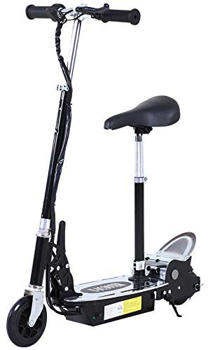 HOMCOM Electric Scooter for Kids, Foldable Powered Scooters for Age 7-12 with 120W Motor, Up to 10 KM/H & 8 KM, Adjustable Ride on Toy (Black)