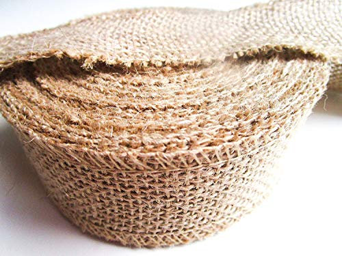 CaPiSo 10m Juteband 40mm Jute Leinen Dekoband Gitterband Schleifenband aus Naturjute Frostschutz Naturband nachhaltig Geschenke Geschenkverpackung Basteln Weihnachten