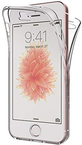 AICEK Coque iPhone SE/iPhone 5S, 360°Full Body Transparente Silicone Coque pour iPhone SE Housse Silicone Etui Case (4,0 Pouces)