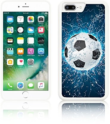 TPU Silicone 'Blue Soccer Football' Case for Apple IPHONE Silicone (iPhone 5C, White)