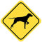 Samunshi® Magyar Vizsla Warnschild Warndreieck Aufkleber Achtung Vorsicht Hund - 8x8cm mehrfarbig