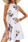OUGES Sommerkleid Damen Knielang Neckholder Kleid Sommer Blumenmuster Elegant Cocktailkleid