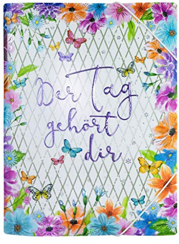 HERMA 19725 Sammelmappe A4 Twinkle Der Tag gehört dir, Kinder Eckspanner-Mappe aus Kunststoff mit Innendruck & Gummizug, stabile Einschlagmappe aus Plastik für Jungen & Mädchen