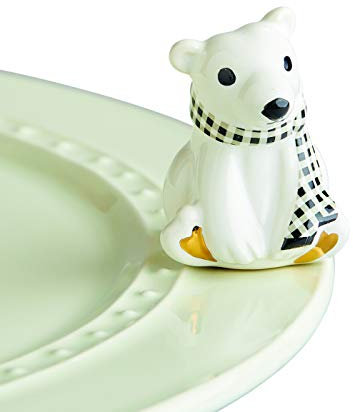 nora fleming Polar Brrr! (Eisbär) - handbemalte Keramik Weihnachtsdeko - Winter Minis für Zuhause und Büro