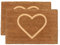 Nicola Spring Coir Door Mat - 60 x 40cm - Embossed Heart - Pack of 2 - Decorative Indoor Front Door Floor Mat Entry Dirt Trapper Rug Outdoor Boot Scraper Non Slip Backing Doormat