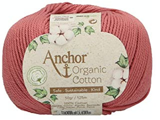 Anchor Organic Cotton, 50G, Stärke: 4, Aufmachung: 125M vintage rose Häkelgarne