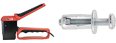 Molly - M71921-XJ Kit de pince + 40 chevilles métalliques à expansion (4 x 33 mm et 5 x 36 mm) et Pince, Roug et Noir & M10110-XJ Fixations spéciales pour Parois minces 4 mm, Gris, Set de 10 pièces