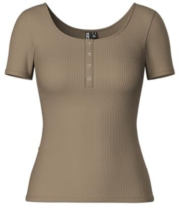 PIECES Pckitte Ss Top Noos Bc Femme T-shirt, Fossile, L