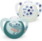 NUK Star Babyschnuller | 6–18 Monate | Day & Night Schnuller | BPA-freies Silikon | Green Crocodile | 2-teilig