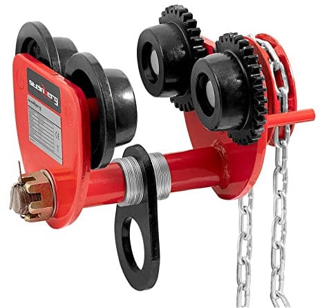 Steinberg Systems Carro para Polipasto Carrito SBS-RT-2000C (Capacidad de carga: 2.000 kg, Rango de ajuste: 90-135 mm, Acero al carbono)