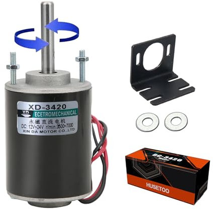 High Torque DC Motor 12 V/24 V Permanent Magnet Motor Mini DC Motor DIY Generator Motor 30W CW/CCW 3500/7000RPM with Moun