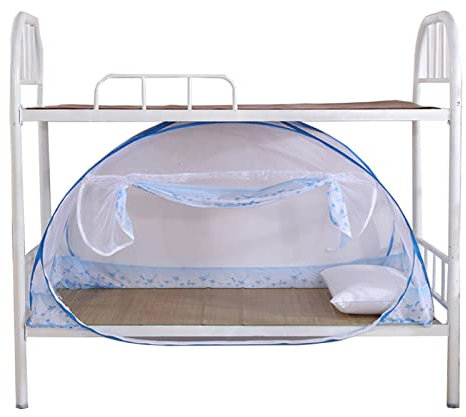 LIXIAOLIANSD Tente Moustiquaire Lit 1 Place, Tente Moustiquaire Pop Up, Grand Espace sans Installation, Adapté pour Dortoir éTudiant, Lit Simple (Color : Blue, Size : 190 * 90 * 100(cm))