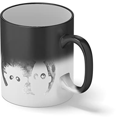 Shadow Puppets Moon Bert Ernie Black Magic Kaffeetasse Mug