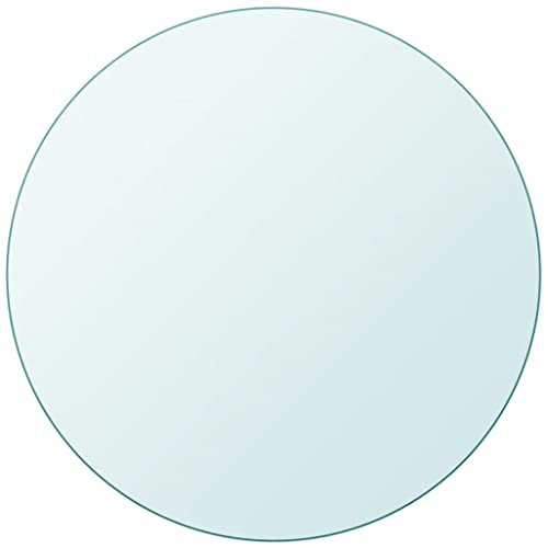 WIFESE 60 cm Tischplatte aus GehäRtetem Glas Couchtisch Esstisch Glasplatte Multiplex Platte Glasplatte Tischplatte Rund Tabletop KüChenplatte Arbeitsplatte Glasscheiben Rund Tischplatten Rund