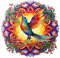 Funnli Holzpuzzles für Erwachsene und Kinder,Mandala Muster Tierförmige Holz-Puzzle, Einzigartige Puzzle aus Tierteilen (Mandala-NACHTIGALL-1, L-13.8 * 13.8in-220 Stücks)