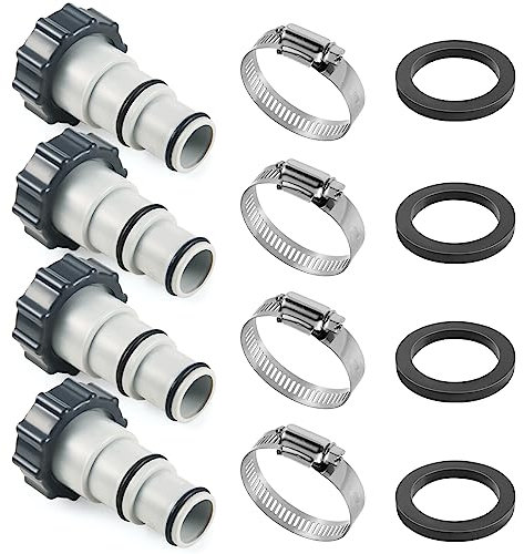 Adaptador de manguera de piscina A con collar de repuesto para bombas de conexión roscada Intex PN. 25007, convierte manguera de 1.5 y 1.25 pulgadas, accesorios de piscina sobre el suelo con