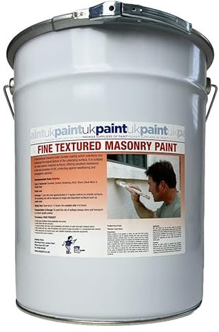 20 Litres - Fine Textured Acrylic Masonry Paint - Brilliant White