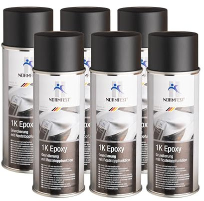 Normfest 1K Epoxy Grundierung mit Roststoppfunktion Füller schwarz 6x 400ml