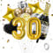 VIKY® Deko 30 Geburtstag Männer Frau,30 Geburtstag Deko Schwarz Gold,Geburtstagsdeko 30. Geburtstag Frauen Deko Ballons,30er Geburtstag Mann Deko Set mit Folienballon Zahl 30 und Konfetti Luftballon