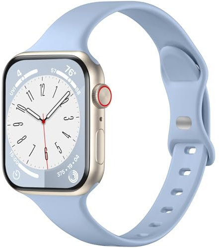 WJK Cinturino compatibile con cinturini Apple Watch da donna da 40 mm, 41 mm, 42 mm, 44 mm, 45 mm, 46 mm, 38 mm, SE 49 mm, cinturino sottile in pelle compatibile con cinturini iWatch da donna Ultra 2