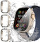 Diruite 3 Pezzi Custodia per Apple Watch Ultra 2/Ultra 49mm Pellicola Protettiva Impermeabile,HD Ultra Sottile Vetro Temperato Cover Resistente Graffi PC Protezione per iWatch Ultra 2/Ultra 49mm