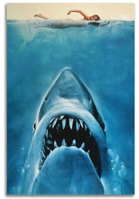 suumyo Jaws Poster Zimmer Dekor ästhetisches Poster künstlerisches Poster für Schlafzimmer Wohnzimmer Wände 30 x 45 cm (12 x 18 Zoll) ohne Rahmen