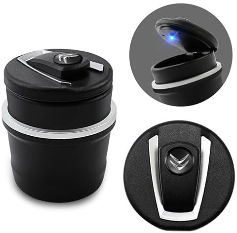 ZUOBYMBC Auto Aschenbecher für Citroen C4 C5 C6 C3-XR, Tragbare Aschenbecher,Auto Aschenbecher mit Deckel,Auto Aschenbecher mit Licht,für Autos,Haus,Büro,Outdoor Camping