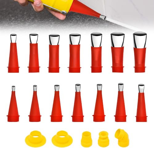 Ein Satz einteiliger Edelstahldüsen, 2024 Neu Universal Integrierte Gummidüse Werkzeug Kit, Verschiedene Größen Kartuschenspitzen Transparent Silikontüllen Kartuschenspitzen (22 Stück)