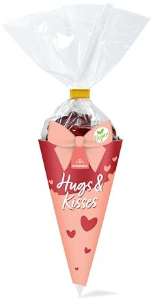 Vegan Fruchtgummi Geschenktüte Hugs & Kisses 100g | Geschenk für die Liebsten | Das Mitbringsel für deine Freunde | Valentinstag oder Muttertag | Geschenk für Partnerin