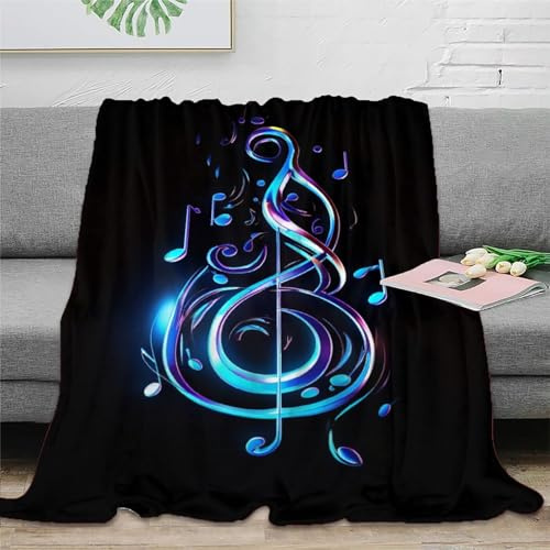 Musiknotation Flanell Fleecedecke Flauschig Weich Warm Plüsch Kuscheldecke 3D Drucken Mikrofaser Couchdecke Für Bett Sofa Büro Auto Reisen Camping 70x80inch(180x200cm)
