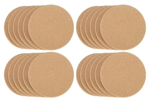 QUARKZMAN 24 pièces sous-Verres en liège de 6,3 Pouces de diamètre et 0,4 Pouce d'épaisseur, antidérapants, résistants à la chaleurpour Boissons, Maison, Bureau, Bar, Loisirs créatifs