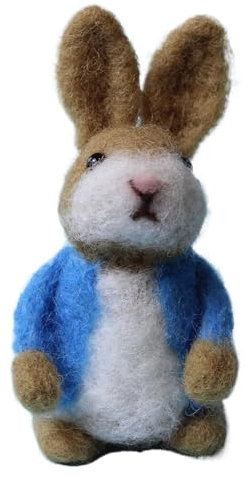 demaxiyad Hasenornament Filz,Filzhase | Handgefertigte Häkeltiere | -Filzhasen-Ornamente für die Dekoration, handgefertigtes Häkelkaninchen mit bunten Jackenmänteln