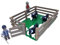AMBIENTS ARTESANIA Corral de Toros Pequeño – Juguete Taurino Artesanal con Valla de Madera y 3 Toritos – Pintado a Mano