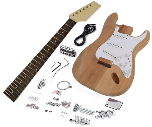 DIY -E -Gitarren -Kit Unfertiger Holzgitarrenkörper -Set -Rosenholz -Fingerboard und Alle Komponenten Enthalten