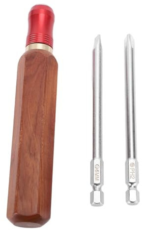 Screwdriver Set, Wood Handle Phillips Screwdriver and Flat Head Screwdriver, Professional Quick Changing Screw Driver for Home and Industrial Use