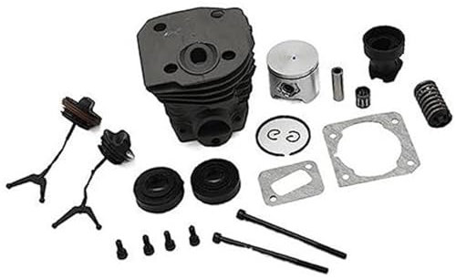 Vuzmode 44MM Cylinder Piston Fuel Oil Cap Seal Bolt Engine Rebuild Kit, for Husqvarna, 340 345 350 Gas Chain Saw Chainsaw Parts Vehicle fuel filler cap