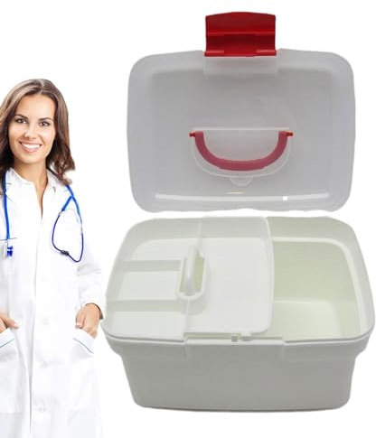 Med Box – Medikamenten-Organizer, tragbarer Medikamentenbehälter mit sicherem Deckel | Tages-Tablet-Box, Pillenhalter, Reise-Pillen-Halter, Einzelne Attribute, Fare riferimento alla descrizione, Siehe