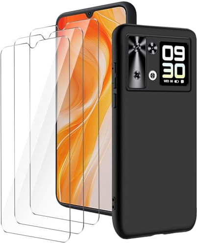 LYZXMY Hülle für CUBOT P90 mit 3 Schutzfolie,Schwarz | Weich Silikon TPU Schutzhülle,Militärischer Schutz Kratzfest Stoßfest Schutzhülle Cover