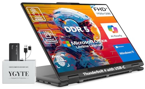 Lenovo Touchscreen per laptop Yoga 7i 2 in 1 2025 | 16 pollici FHD+ 360 pieghevole touch screen convertibile | Intel Core Ultra 7, 16 GB DDR5 RAM 1 TB SSD + SSD portatile da 512 GB | Windows 11
