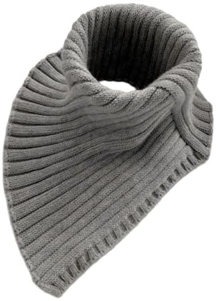 Whakano 1 Stück Gestrickt Rollkragen Damen,Einsatz Falscher Kragen & Krageneinsatz,Strick Loop Schal Halswärmer,Warm & Weich Turtleneck Abnehmbarer Fake Blusenkragen für Pullover Blusen,Grau