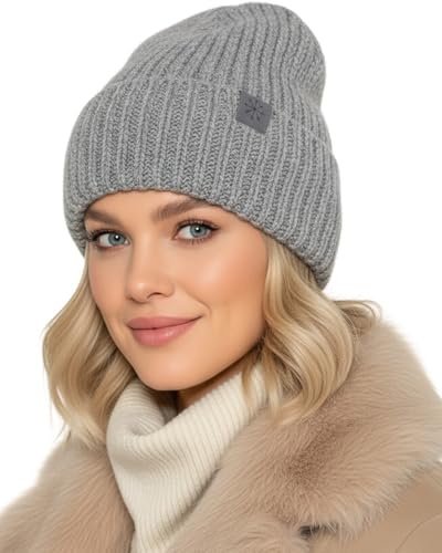 Baesics Beanie Mütze Damen Herren - Strickmütze Winter warm gefüttert weich | Weich und dehnbar mit Fleecefutter, sitzt bequem in Einheitsgröße. Für Herbst, Winter und als Geschenkidee