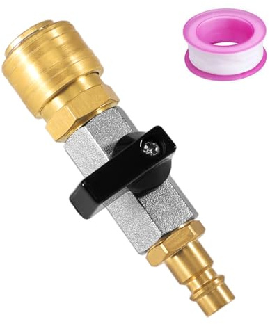 Tulov Druckluft Absperrhahn,1/4 Zoll Druckluft-Schnellwechselkupplung mit Stecker NW 7,2Kugelhahn und 1/4 Zoll Kugelhahn,Absperrventil,Dosierventil für Werkstatt Industrie Druckluftsysteme